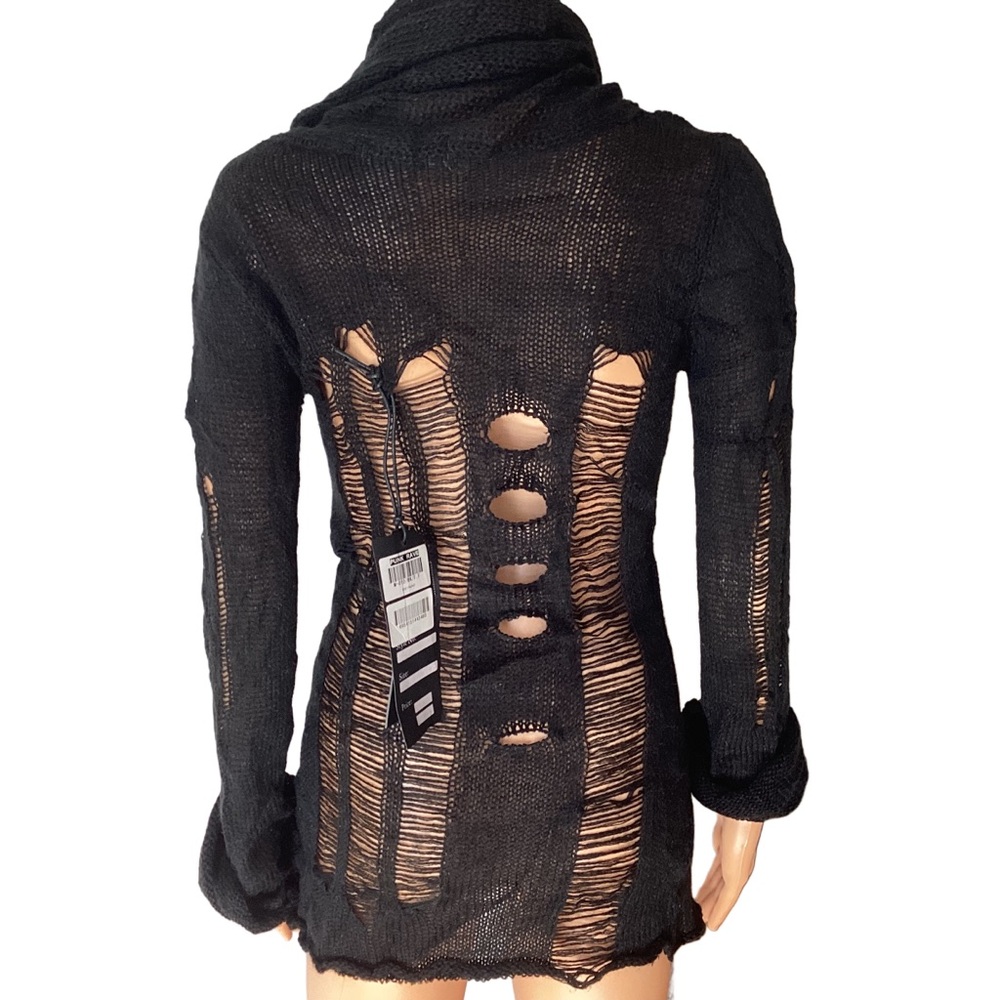 NWT Punk Rave Distressed Sweater - Picture 5 of 8